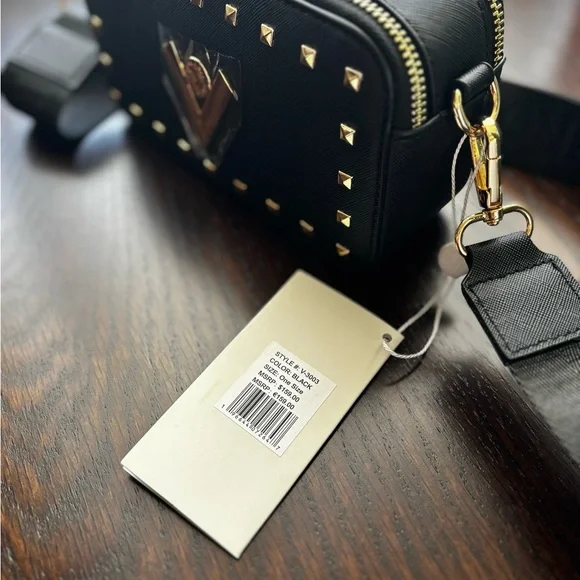 Valentino Orlandi Crossbody Camera Bag with Guitar Strap in Black NWT - Picture 7 of 7